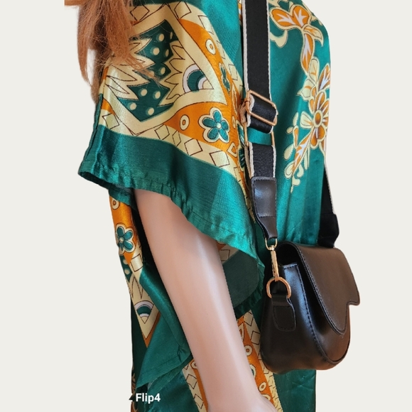 Structured FAUX Black Leather Crossbody Bag, EUC - Picture 5 of 15